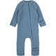 Mikk Line Ulddragt til baby i merinould Wool Baby Suit Blue Melange