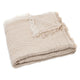 Jollein Muslin-tæppe 75 x 100 cm med frynser og striber, farve: biscuit