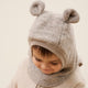 Huttelihut Beanie Uldtrøje med øreklapper Camel Melange