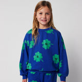 Bobo Choses Lucky Clover sweatshirt til børn, helt i blåt