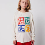 Bobo Choses Rainbow Mr Pencil langærmet T-shirt Offwhite