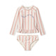 Liewood Badedragt til piger To-delt Dagny Y/D stribe Sorbet rose / Creme de la creme