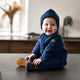 Mikk Line Babydragt i merinould Blue Nights