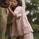 Lil' Atelier Lang T-shirt til piger Peach Whip NMFDAYNA